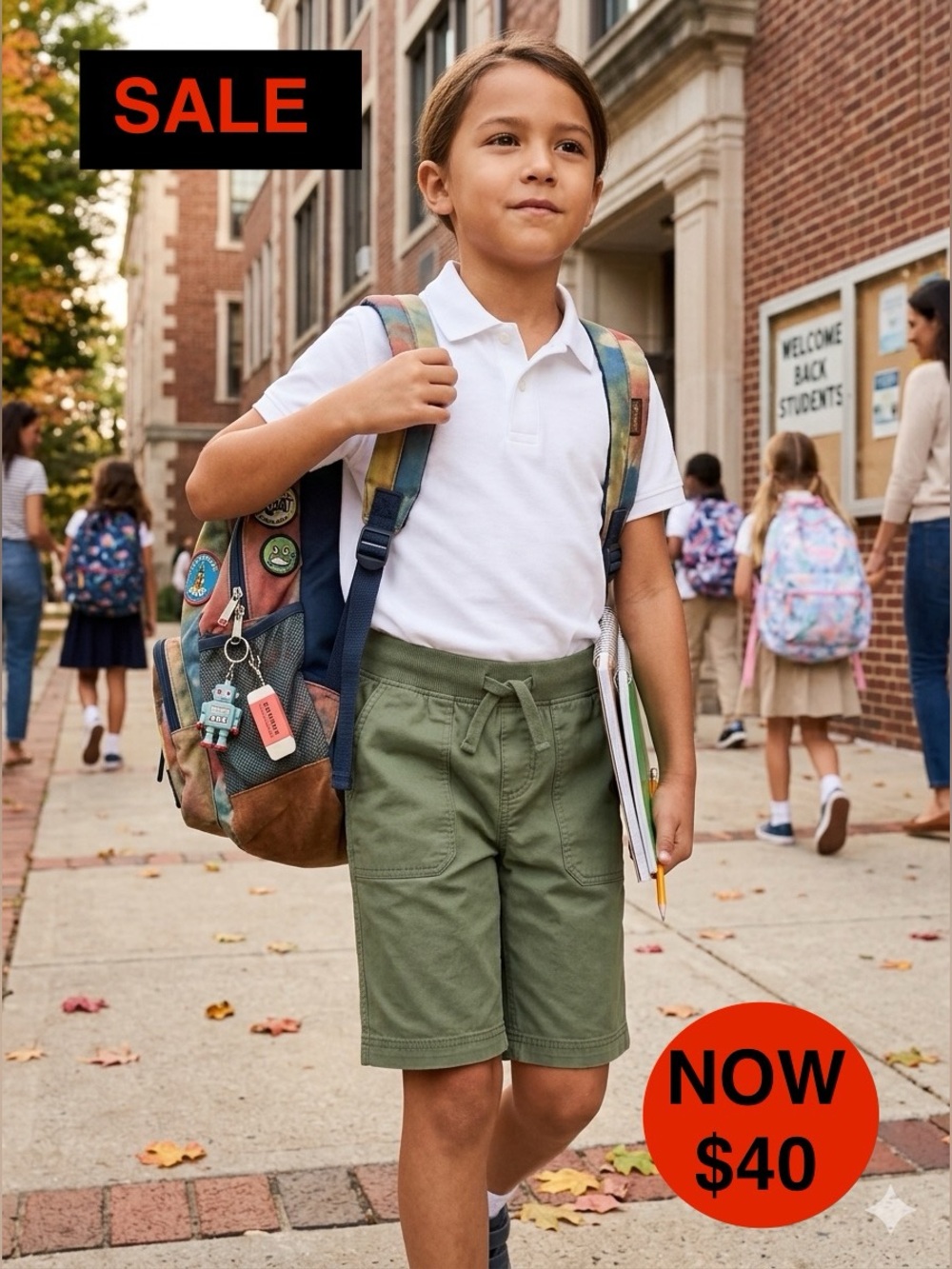 Lands' End Kids Pull-On Utility Shorts - Olive Green GUC sz7